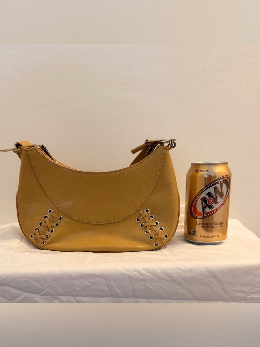 Franco Sarto Mustard Yellow Leather Shoulder Bag